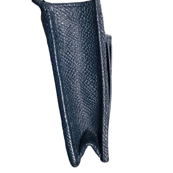 Bulgari Bvlgari B Zero 1 Blue Pebbled Bifold Long Wallet EXCELLENT - Picture 7 of 11